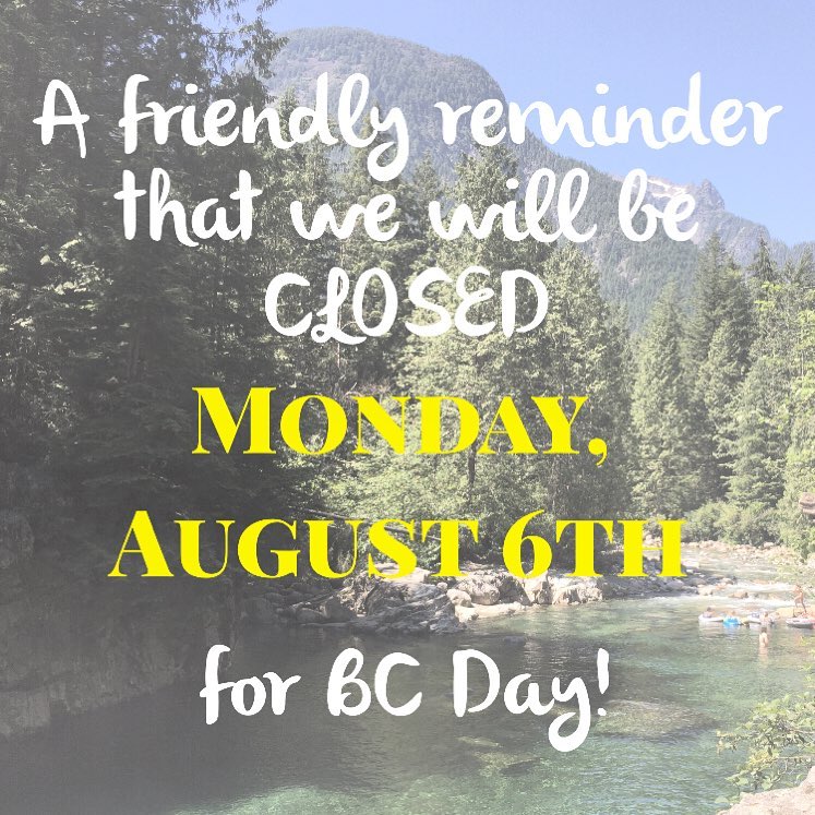 Office CLOSED: BC Day!