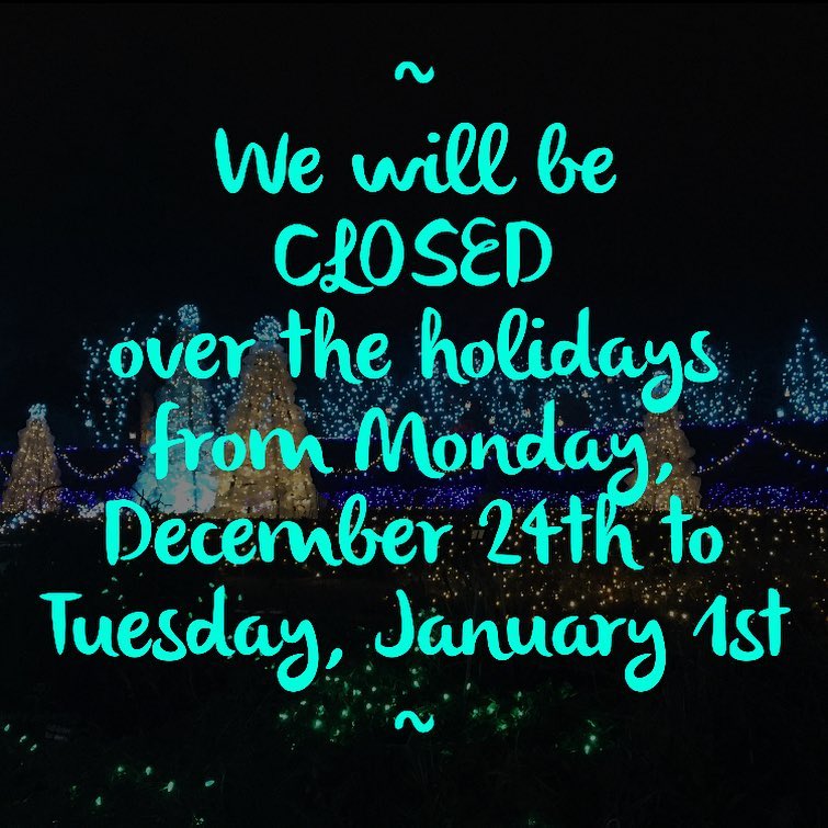 Happy Holidays! Office CLOSED and Hours Update